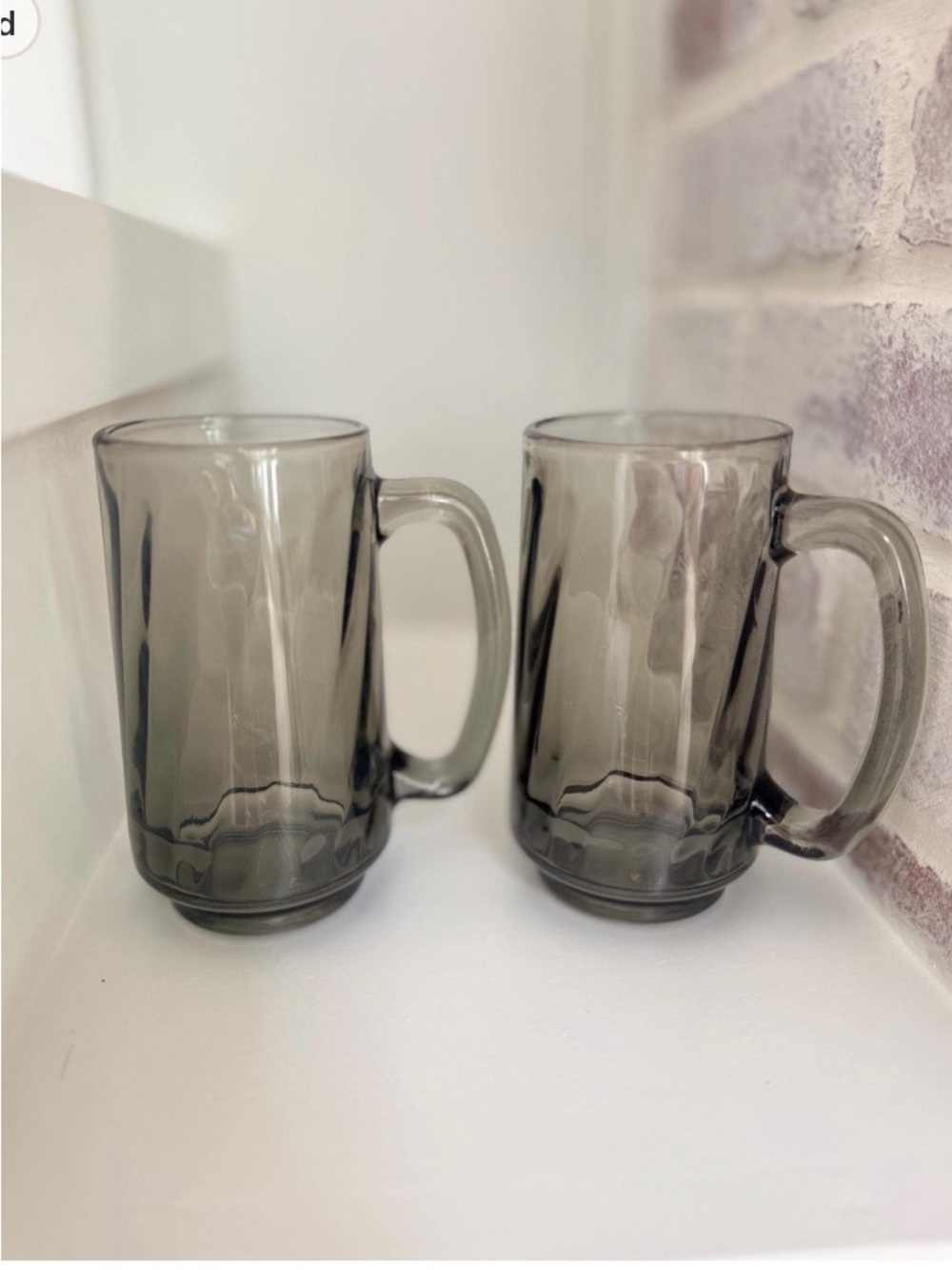 Libbey Smoky Gray Glass Beer Mugs - Pair